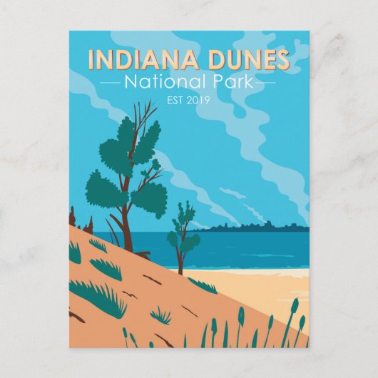 Indiana Dunes Nationalpark Vintag Postkarte (Vorderseite)