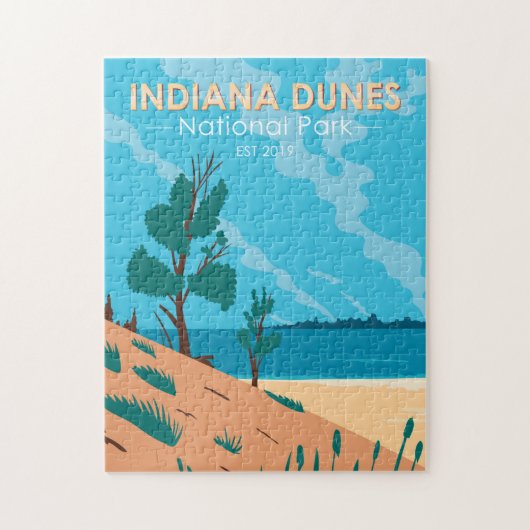 Indiana Dunes Nationalpark Vintag  Puzzle (Vertikal)
