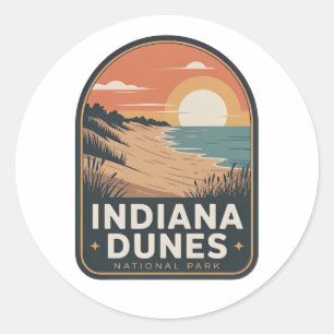 Indiana Dunes Nationalpark Vintage-Abzeichen Runder Aufkleber