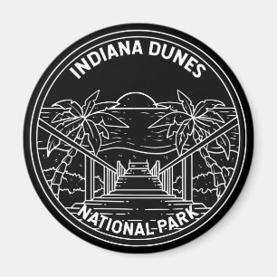 Indiana Dunes Nationalpark Vintage Monoline Magnet