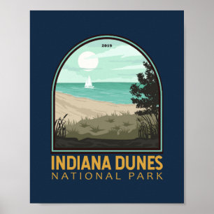 Indiana Dunes Nationalpark Vintages Emblem Poster
