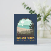 Indiana Dunes Nationalpark Vintages Emblem Postkarte (Stehend Vorderseite)