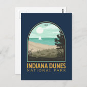 Indiana Dunes Nationalpark Vintages Emblem Postkarte (Vorne/Hinten)