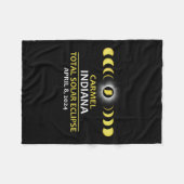 Indiana Eclipse 2024 Totale Sonnenfinsternis Fleecedecke (Vorderseite (Horizontal))