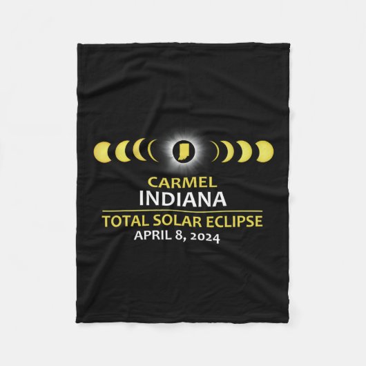 Indiana Eclipse 2024 Totale Sonnenfinsternis Fleecedecke (Vorderseite)