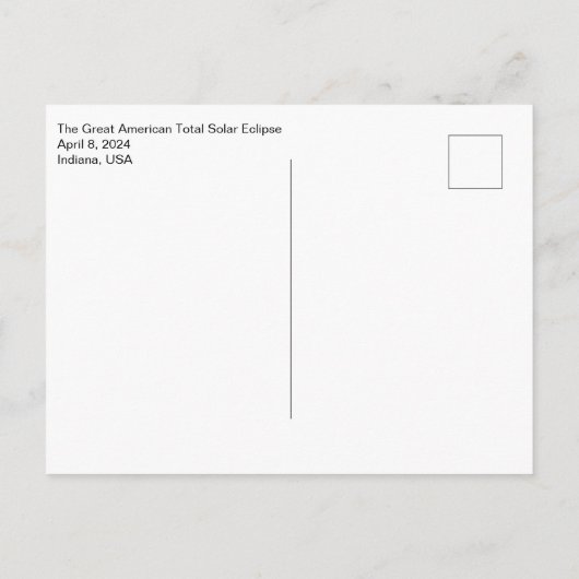 Indiana Eclipse Postkarte (Rückseite)