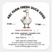 Indiana-Entenetikett Quadratischer Aufkleber (Vorderseite)