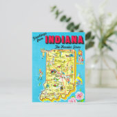 Indiana farbige Karte Postkarte (Stehend Vorderseite)
