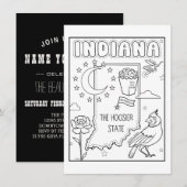 Indiana-Farbkollage Einladung (Vorne/Hinten)