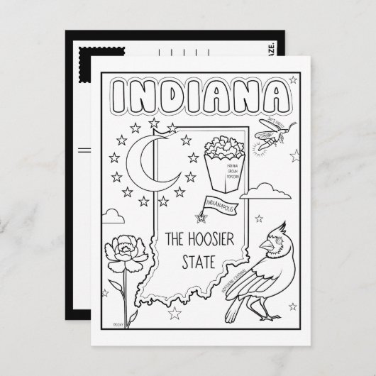 Indiana-Farbkollage Postkarte (Vorne/Hinten)