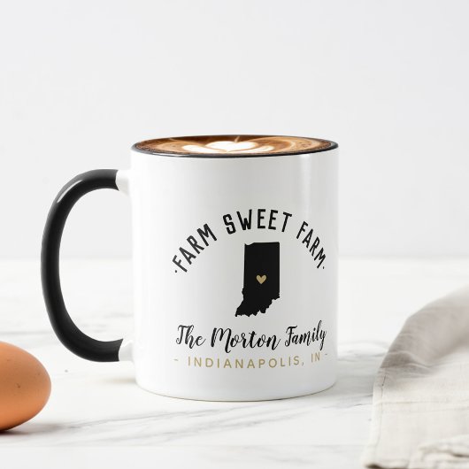 Indiana Farm Sweet Farm Family Monogram Tasse