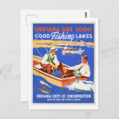 Indiana Fishing Lakes Vintage Reisewerbung Postkarte (Vorne/Hinten)