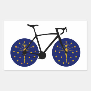 Indiana Flag Cycling Rechteckiger Aufkleber