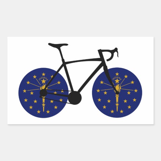 Indiana Flag Cycling Rechteckiger Aufkleber (Vorderseite)