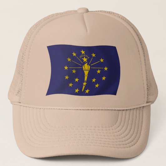 Indiana Flag Hat Truckerkappe (Vorderseite)
