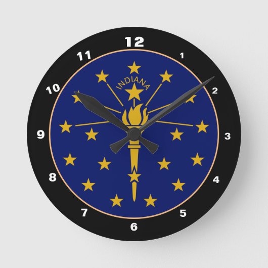 Indiana Flag & Indiana fashion/design USA Runde Wanduhr (Vorderseite)