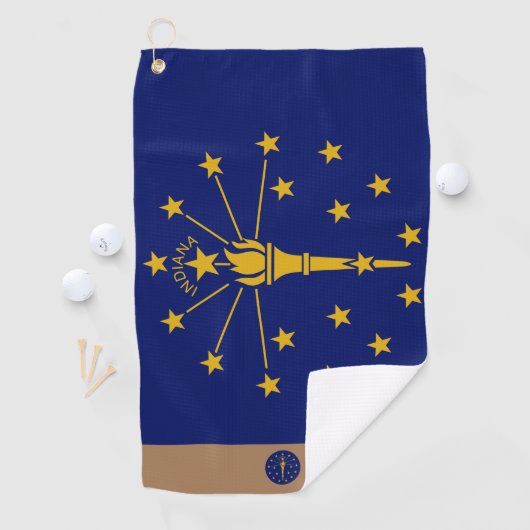 Indiana Flag & Indiana mit Monogramm / Golftücher Golfhandtuch (Insitu)