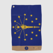 Indiana Flag & Indiana mit Monogramm / Golftücher Golfhandtuch (Vorderseite)