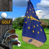 Indiana Flag & Indiana mit Monogramm / Golftücher Golfhandtuch
