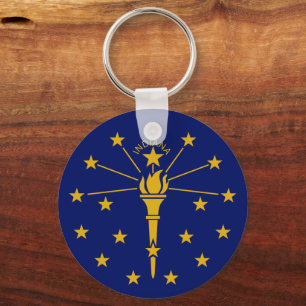 Indiana Flag & Indiana Urlaub, Patrioten / Sport Schlüsselanhänger