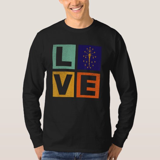 Indiana Flag Love Indiana T-Shirt (Vorderseite)