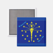 Indiana Flag Magnet (Vorderseite/Rückseite)