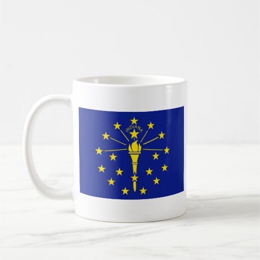 Indiana Flag + Map Tasse (Links)