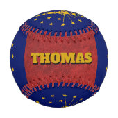 Indiana-Flagge, Indiana, Monogramm/Baseball-Bälle Baseball (Vorderseite)