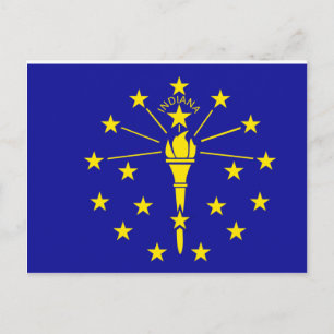 Indiana-Flagge Postkarte