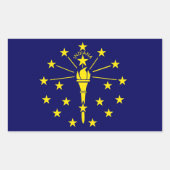 Indiana-Flagge Rechteckiger Aufkleber (Vorderseite)