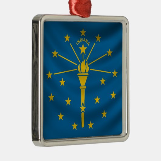Indiana-Flagge Silbernes Ornament (Rechts)