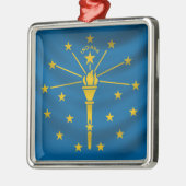 Indiana-Flagge Silbernes Ornament (Links)