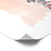 Indiana Floral Watercolor Staat Poster (Ecke)