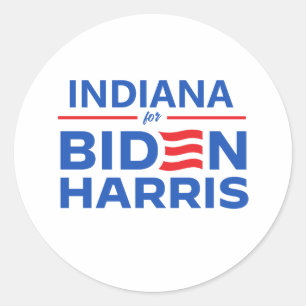 Indiana für Biden Harris Runder Aufkleber