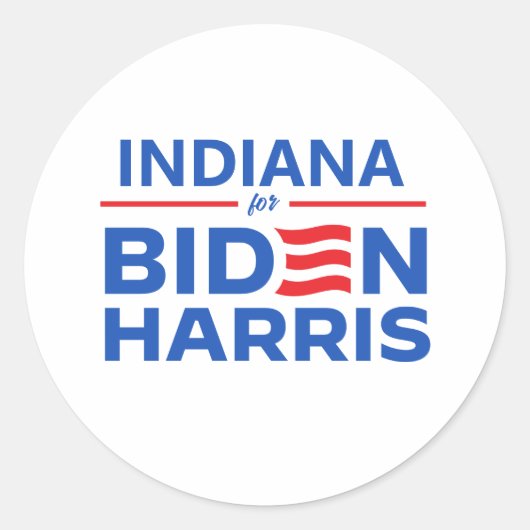 Indiana für Biden Harris Runder Aufkleber (Vorderseite)