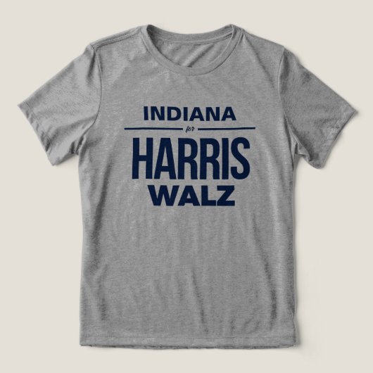 Indiana für Harris Walz Tri-Blend Shirt (Design Vorderseite)