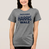 Indiana für Harris Walz Tri-Blend Shirt (Vorderseite)
