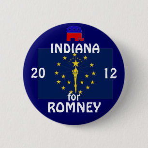 Indiana für Romney 2012 Button