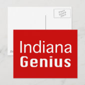 Indiana Genius Geschenke Postkarte (Vorne/Hinten)