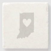 Indiana Gray Map Form mit Herz Cutout Liebe Steinuntersetzer (Vorderseite)