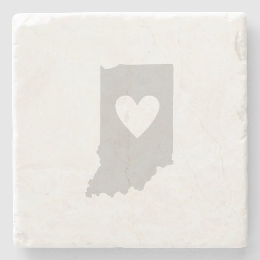 Indiana Gray Map Form mit Herz Cutout Liebe Steinuntersetzer (Vorderseite)