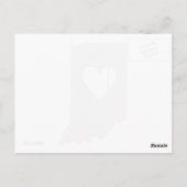 Indiana Gray Staat Map Shape Hoosier Heart Cutout Postkarte (Rückseite)