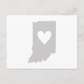 Indiana Gray Staat Map Shape Hoosier Heart Cutout Postkarte (Vorderseite)