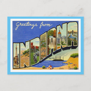 Indiana Grüße aus US-Bundesstaaten Postkarte