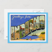 Indiana-Grüße von US-Staaten Postkarte (Vorne/Hinten)