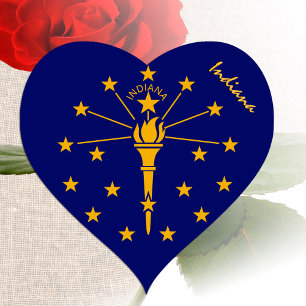 Indiana-Herz-Aufkleber, patriotische Indiana-Flagg Herz-Aufkleber