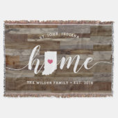 Indiana Home State Personalized Wood Look Decke (Vorderseite)