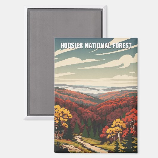 Indiana Hoosier National Forest Travel Magnet (Vorderseite/Rückseite)