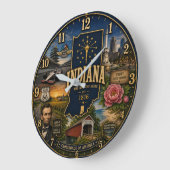 Indiana Hoosier State Große Wanduhr (Winkel)
