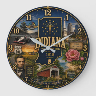 Indiana Hoosier State Große Wanduhr